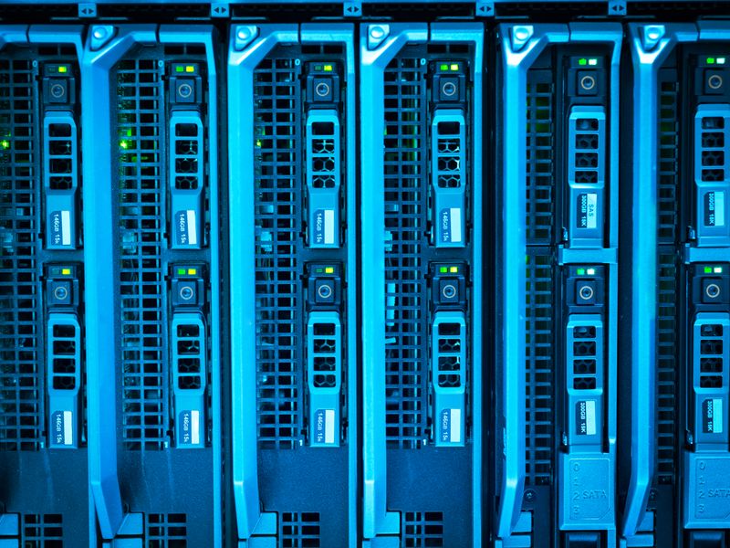 Network server rack with cabling